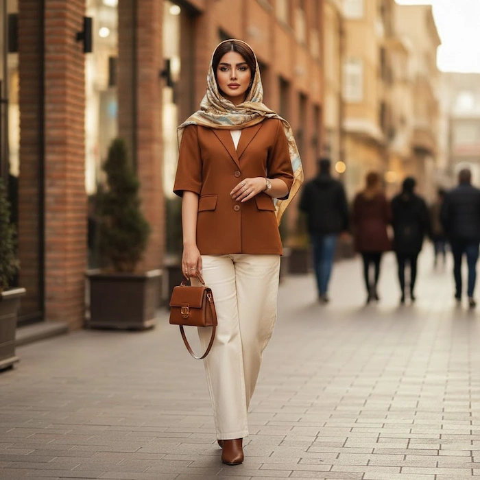 استایل مانتو و شلوار کتان 41685416