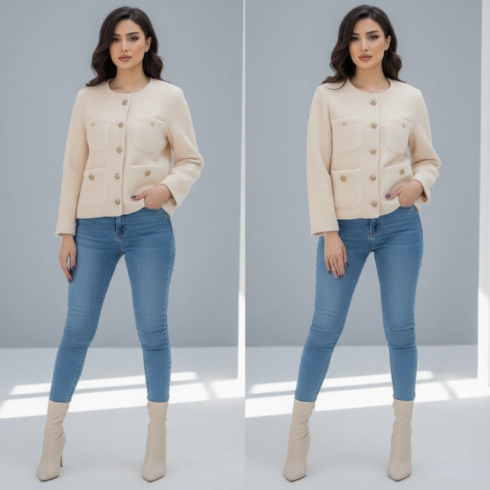 کت استخونی یقه گرد 26168519