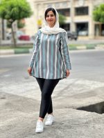 مانتو راه راه جلو دکمه 545556221