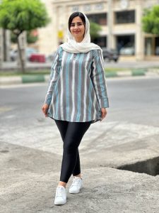 مانتو راه راه جلو دکمه 545556221