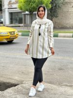 مانتو راه راه منگوله دار 214585652