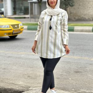 مانتو راه راه منگوله دار 214585652