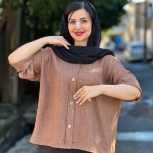 شومیز دکمه چوبی ۶۵۹